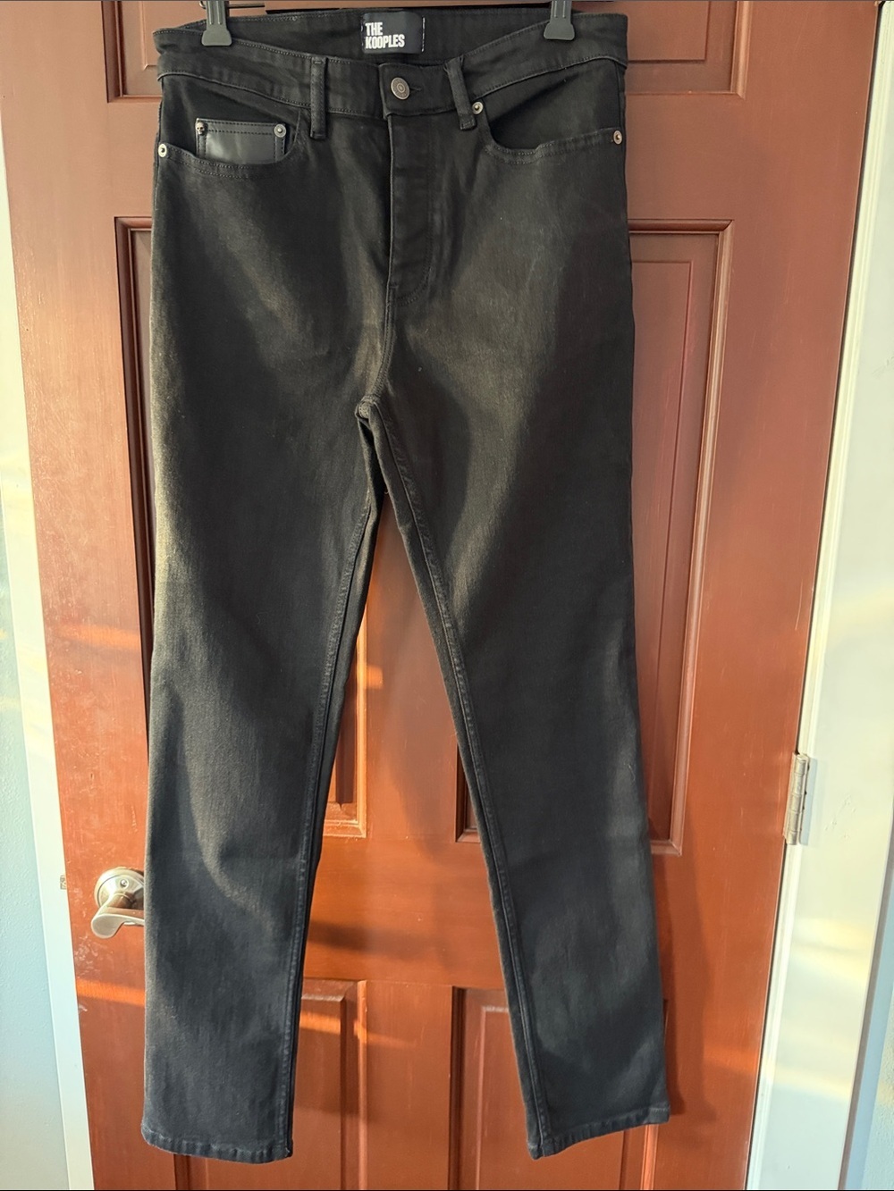 The Kooples Black Slim Jeans with Metal Hardware